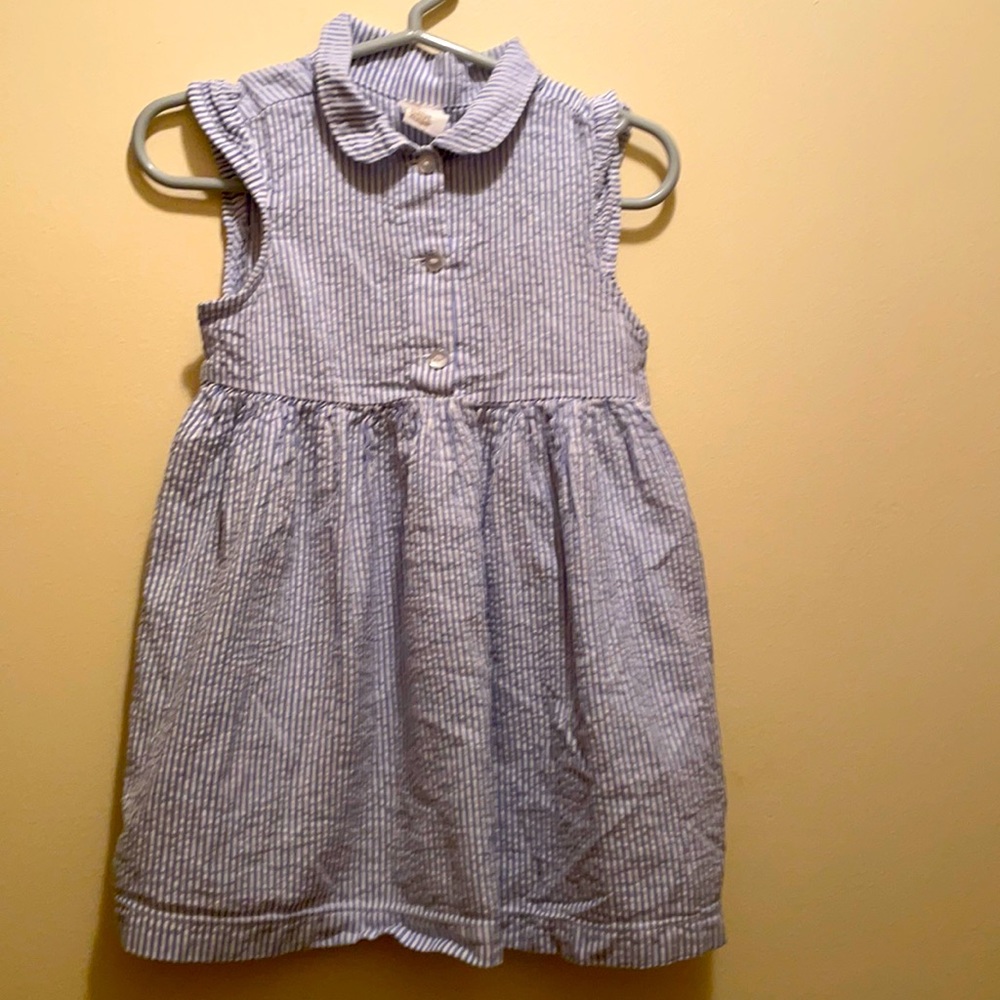 TODDLES BLUE WHITE STRIPE DRESS 💙